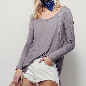 Free people Ventura waffle knit lavender thermal Sz XS